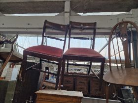 A pair of Regency mahogany Trafalgar chairs.
