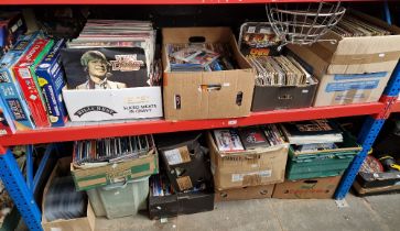 13 boxes of LPs 45s, CDs, DVDs etc and 4 boxes of games