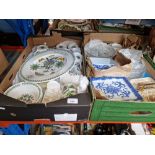 2 boxes of assorted ceramic & glass to include a box of various Portmerion items, cheese dish, glass