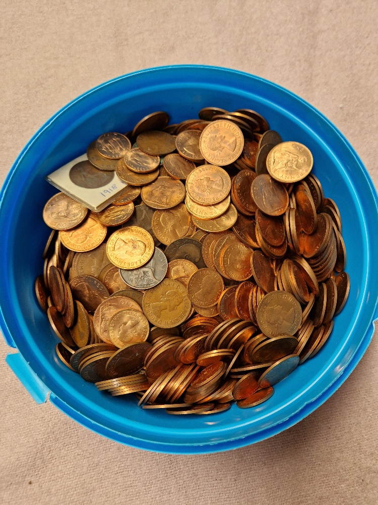 Tub of copper coins