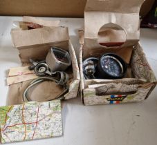 Two Huret bicycle speedometers, models MT20 & MT23, in original boxes.