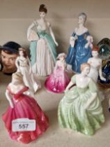 7 Coalport figurines including Anniversary Waltz from the Park Lane Collection