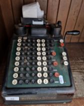 A Burroughs vintage adding machine (£,s,d)