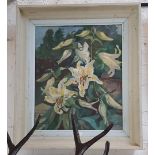 Flora Macleod (20th century), oil on canvas, still life of flowers, 50cm x 60cm signed to lower left