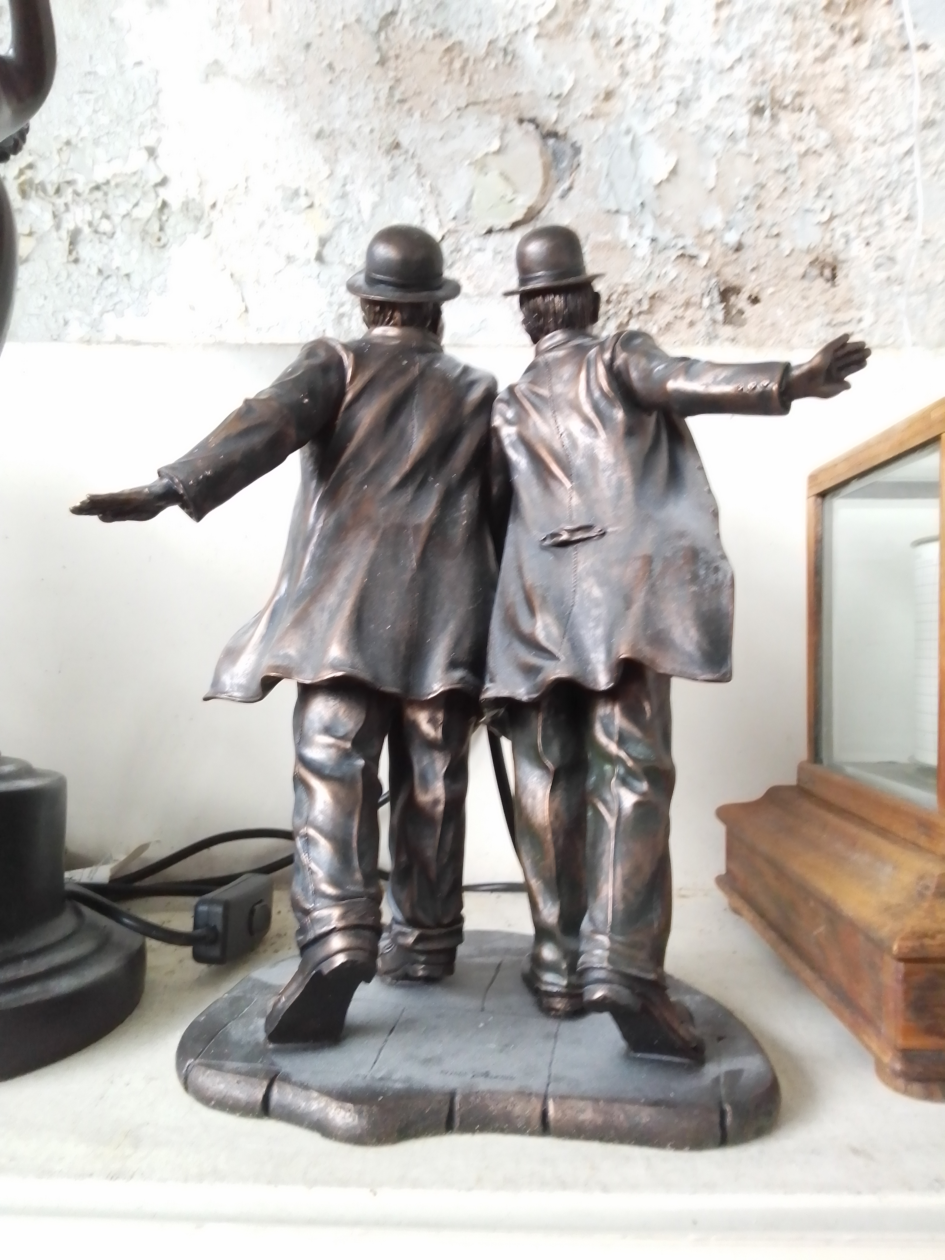 Modern Laurel and Hardy resin figure group, height 29cm. Condition - good, general wear only. - Image 3 of 3