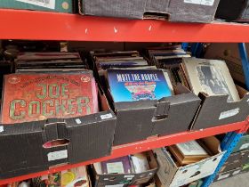 3 boxes of LPs and 12" singles including Mott the Hoople, Chris Rea, Showaddywaddy, Joe cocker,