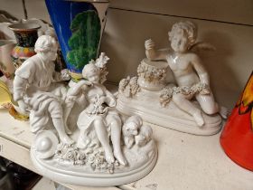 Two early Capo di Monte figures in white porcelain, one signed F Kessler & one by Le Bun