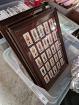 Six framed sets of military themed cigarette cards.