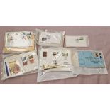 A box of assorted GB FDCs and five special postworks.