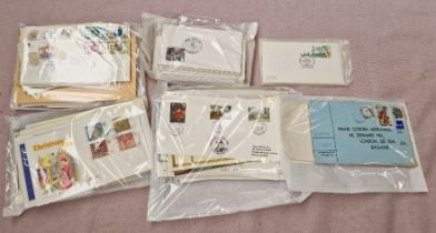 A box of assorted GB FDCs and five special postworks.