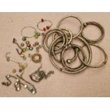 Assorted jewellery including white metal bangles etc.