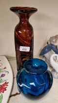 Two pieces of Mdina glass