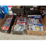 Three boxes of football programmes; one box of Tranmere Rovers and two boxes of mixed programmes.