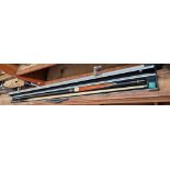 A Barracuda snooker cue with extension piece, in aluminium case.