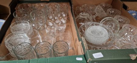 Two boxes of glassware