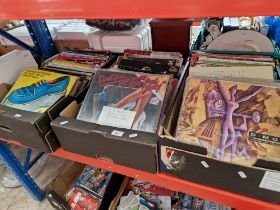 Three boxes of vinyl LP records, various artists including Otis Redding, Georgie Fame, Showaddy