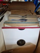 A box of 78rpm records.