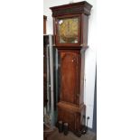 A Georgian oak 8 day long cased clock, brass dial marked Stanyer Nant Wtch, complete with weights