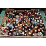 A large box of miniature alcoholic beverages