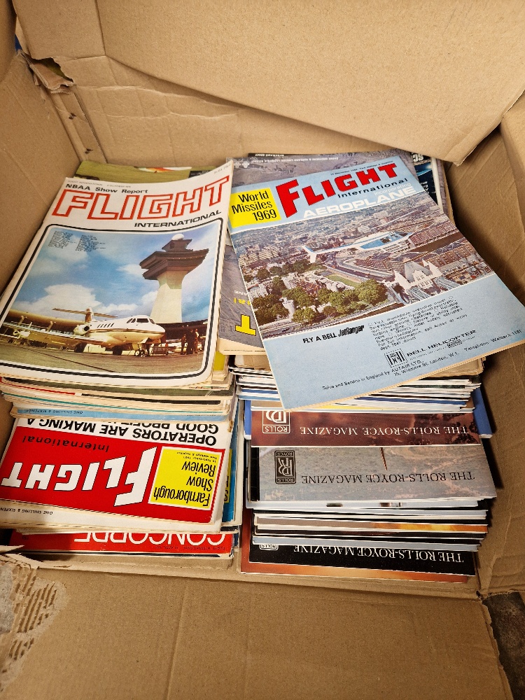 A collection of aviation books, also including a small box of postcards and some prints. - Image 6 of 9