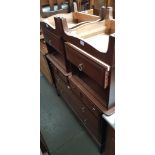 A stag Mahogany chest of drawers and two matching bedside cabinets