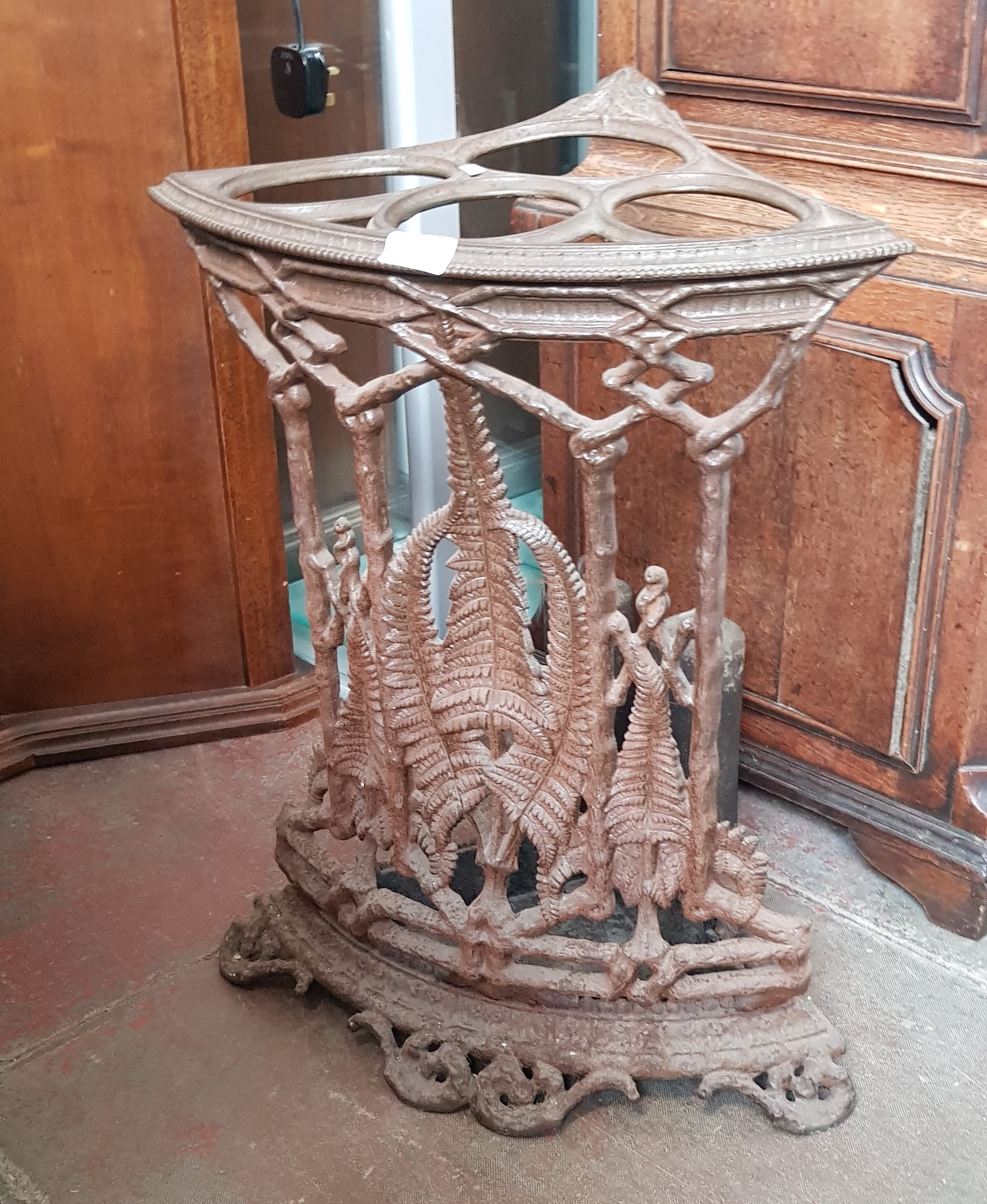 A Victorian cast iron stick stand by Coalbrookdale.