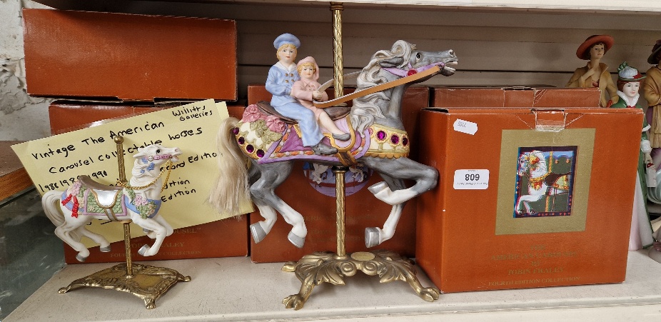 The American Carousel by Tobin Fraley - collectable horses - one unboxed large second edition, 3