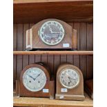 Three mantle clocks - as found