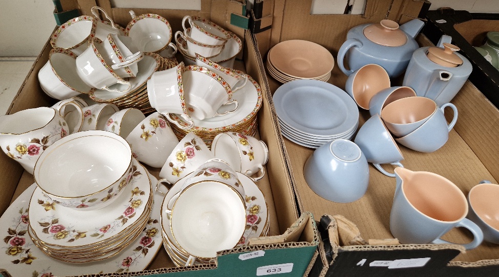 Two boxes of Duchess china and Poole tea ware
