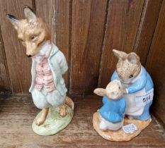 2 Beswick unusual and very large limited edition Beatrix Potter figurines - ‘Mrs Rabbit and Peter’