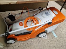 A Stihl RME 339 electric lawn mower, appears unused.