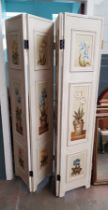 A hand painted folding screen