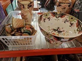 A mixed lot comprising two Royal Worcester baskets, a Carlton Ware vase and a Royal Doulton Matsumai