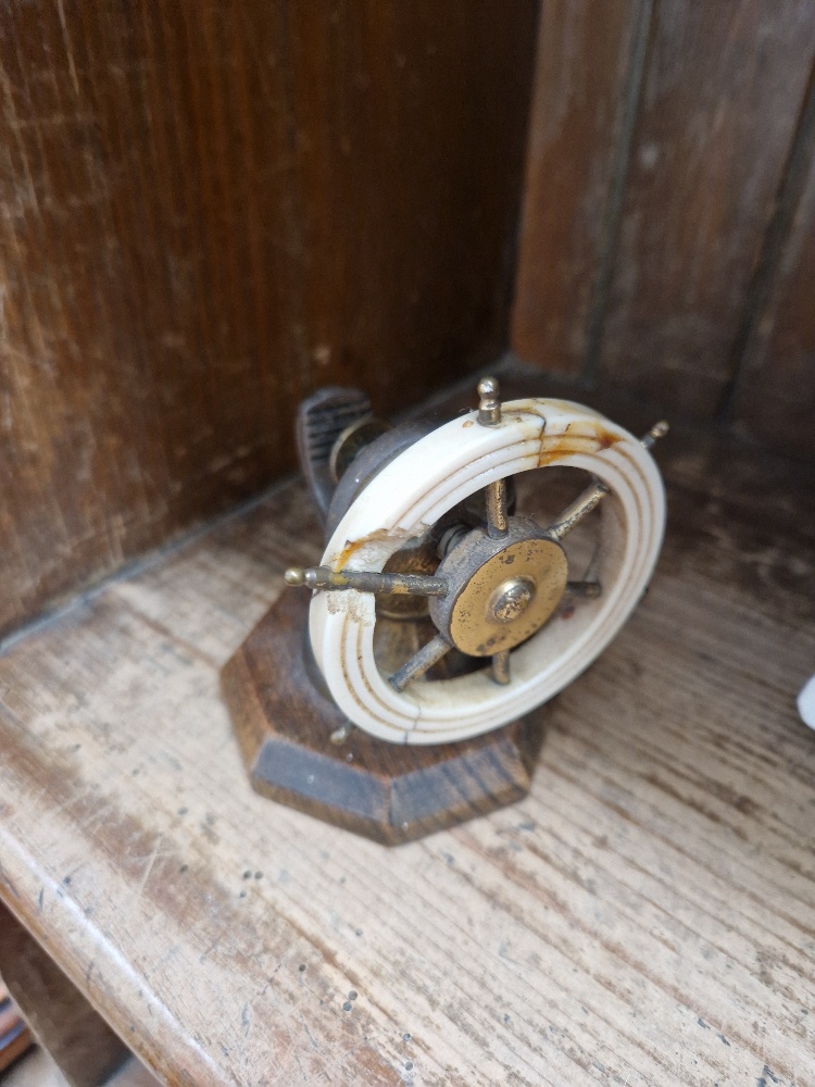 A model of a 4th Class Man-o-war c1690, made by W R Campbell, together with 2 nutcrackers in the - Image 3 of 3