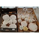 Two boxes of china and glass inc. white Shelley