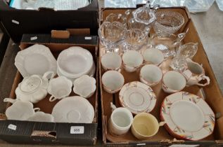 Two boxes of china and glass inc. white Shelley