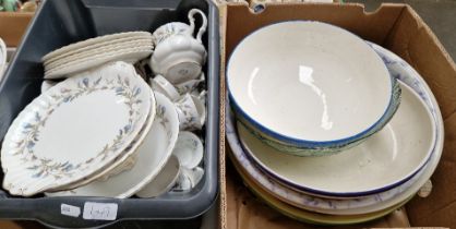 two boxes of ceramics