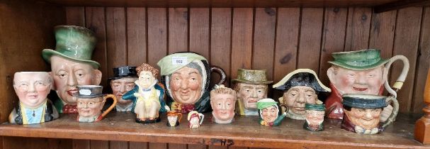 Dickens character jugs by Beswick, Royal Doulton etc