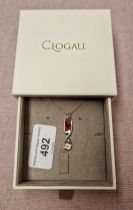 A Clogau Welsh silver pendant on chain.