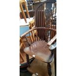 A 19th century elm and yew wood Windsor chair.
