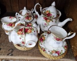 Royal Albert ‘Old Country Roses’ 22 piece tea set including a large teapot