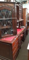 Various items of furniture including mahogany desk with matching filling drawers, two oak