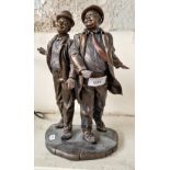 Modern Laurel and Hardy resin figure group, height 29cm. Condition - good, general wear only.