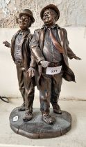 Modern Laurel and Hardy resin figure group, height 29cm. Condition - good, general wear only.