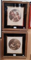A pair of 18th century engravings by F Bartolozzi after J B Cipriani, dated 1787, both framed and