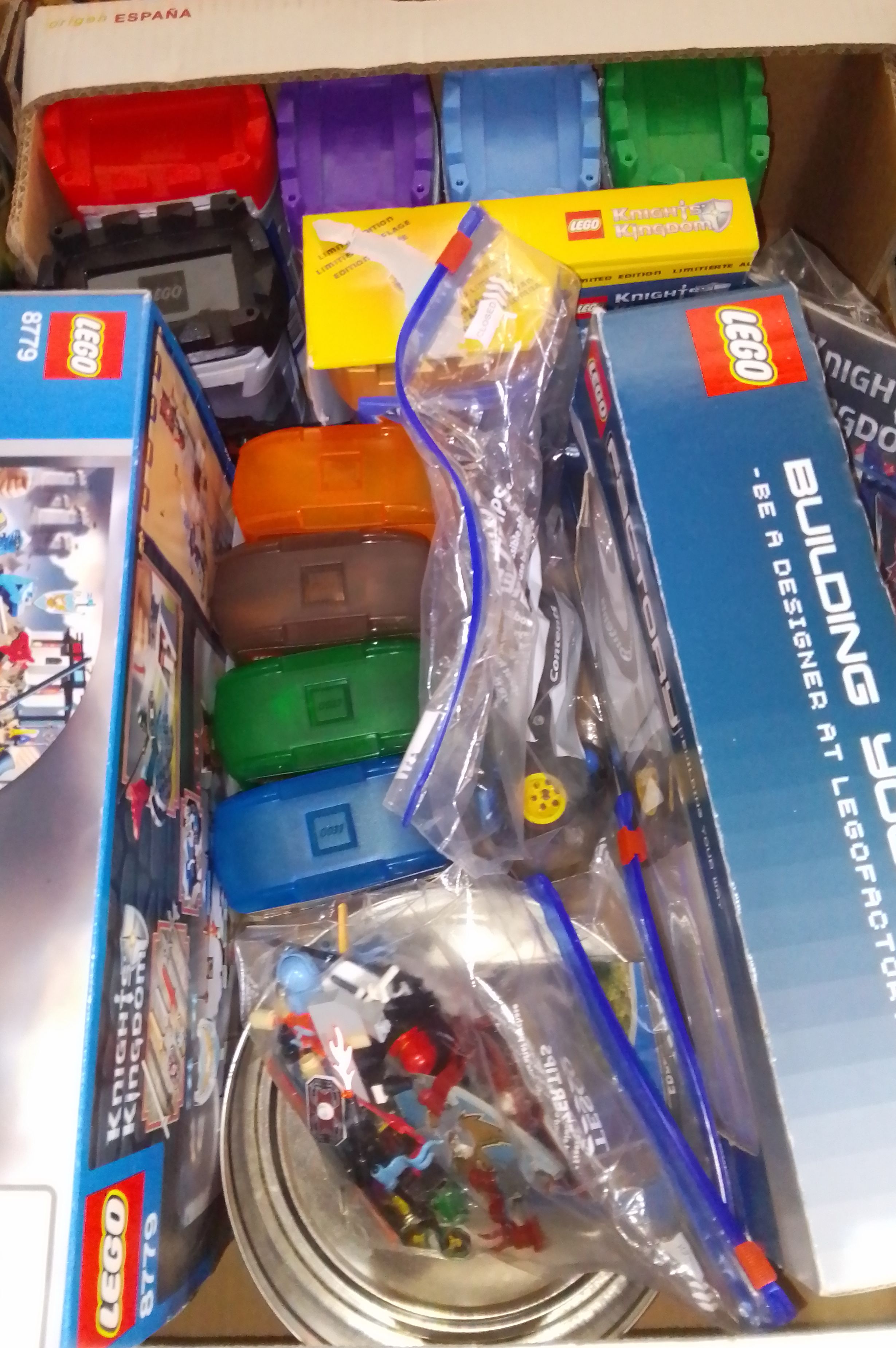 A box of assorted Lego including Knights Kingdom and Creator.