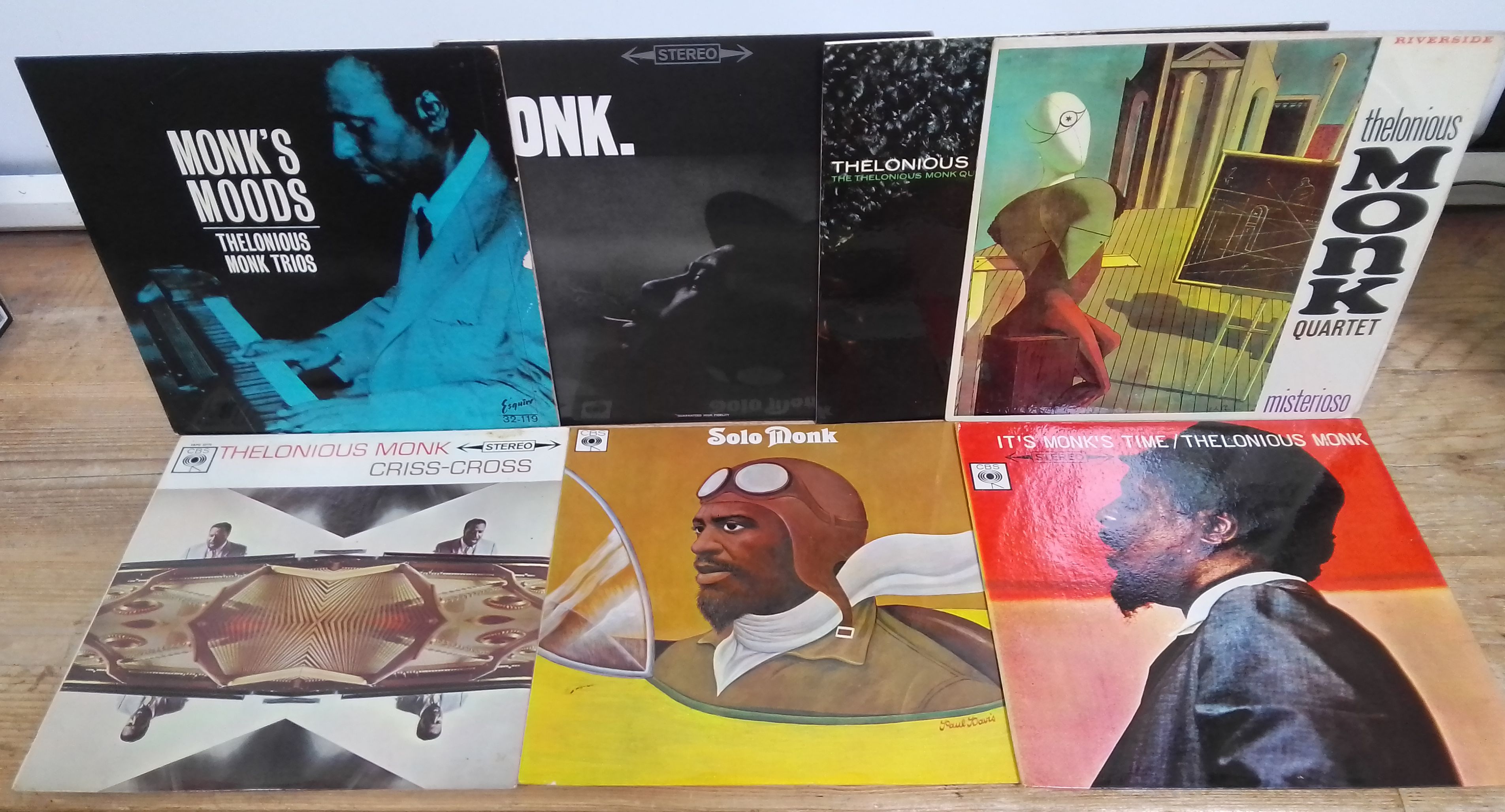 A group of seven Thelonious Monk LPs.