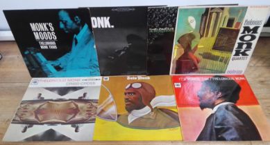 A group of seven Thelonious Monk LPs.