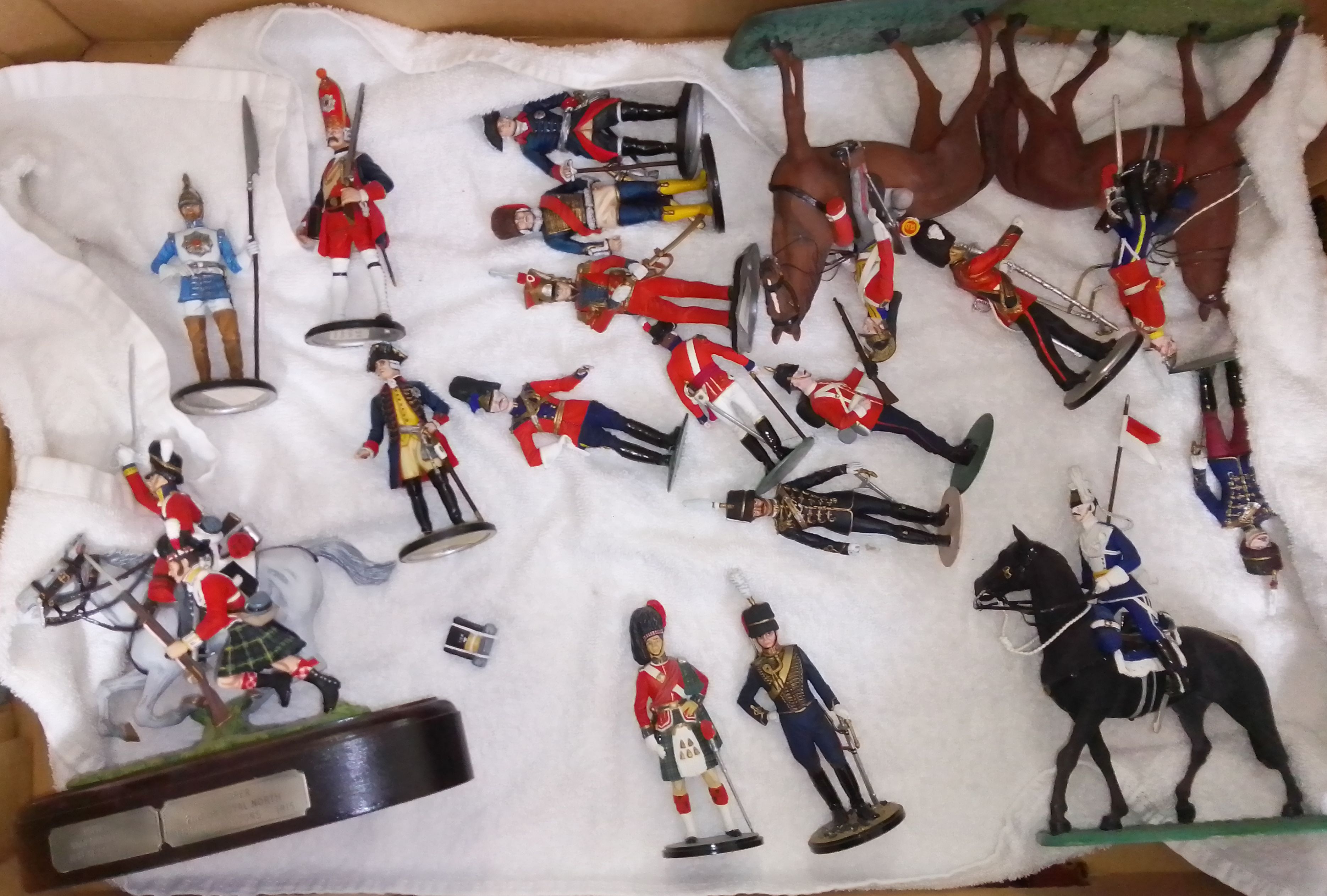 Three boxes of metal military figures including Chas Stadden and large scale figures unmarked. - Image 2 of 3