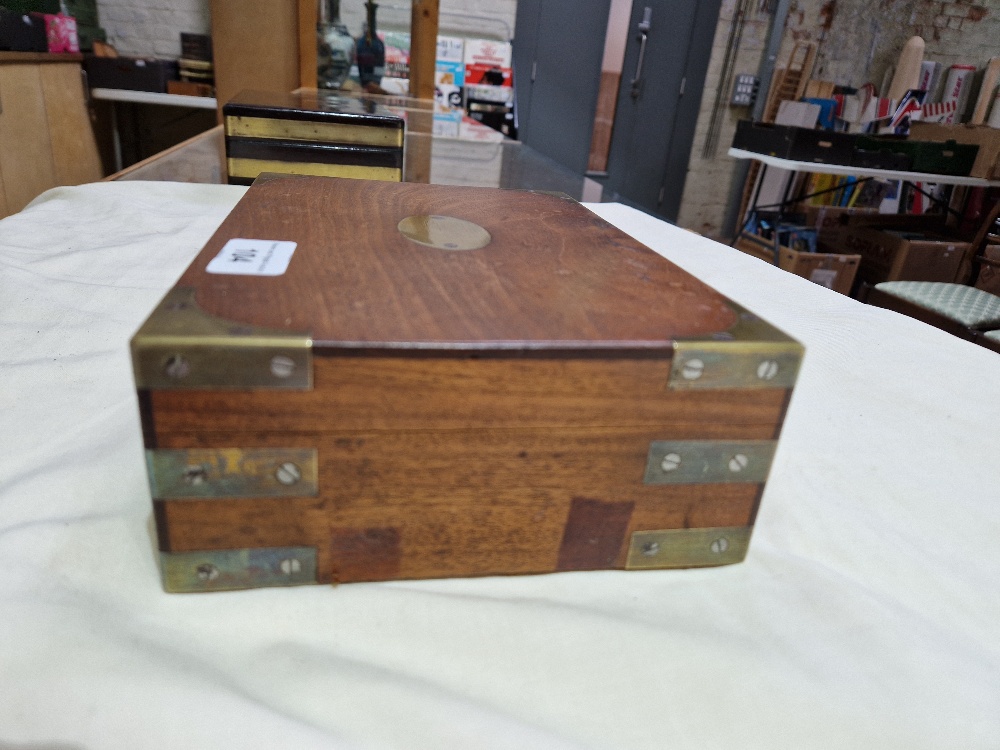 Two 19th century brass bound boxes. - Image 12 of 15